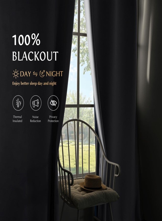 Beauoop White 100% Blackout Curtains 63 Inch Long 2 Panels for Bedroom Living Room Solid Room Darkening Thermal Insulated Soundproof Energy Saving Grommet Top Window Treatment Drapes,52x63 2 Set - Image 2